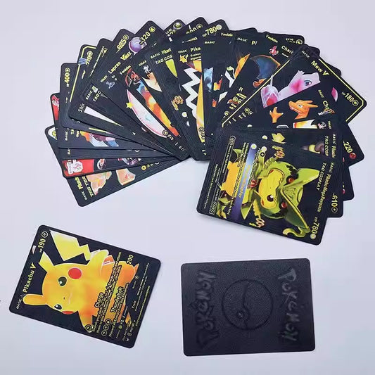 55 Black Foil Pokémon cards collection featuring rare GX, V, VMAX, and GMAX cards from the limited edition Pokémon cards collection.